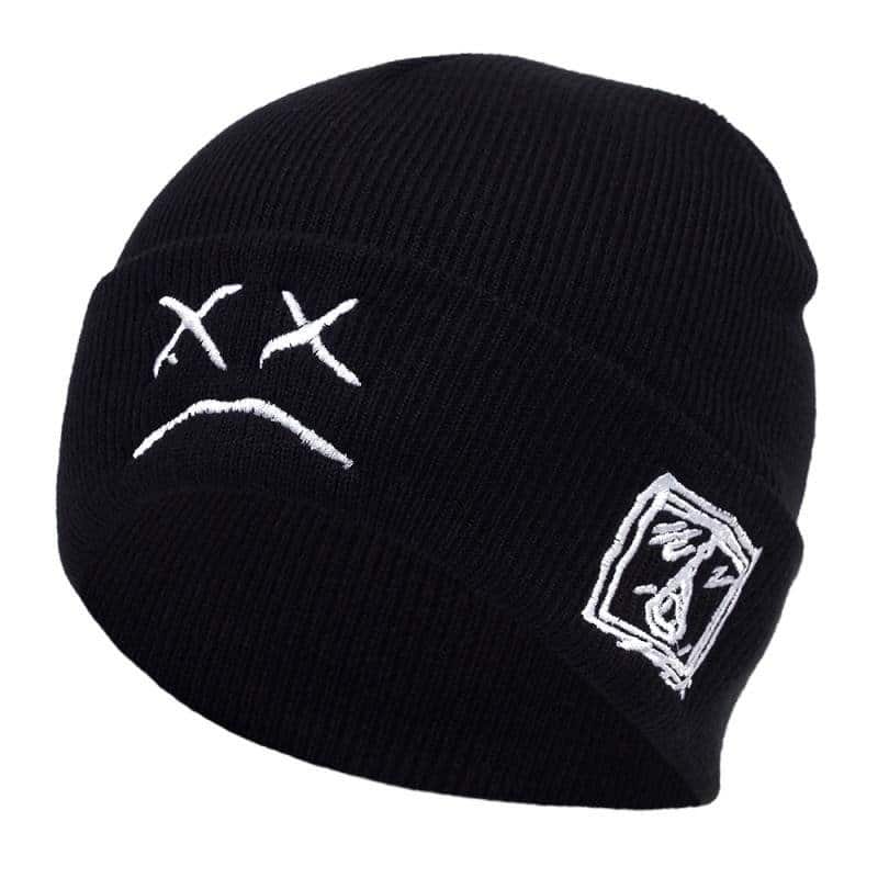 crying face embroidery lil peep beanie c main 2 - Lil Peep Shop