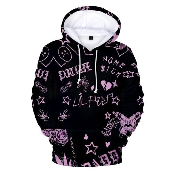 lil peep 3d doodle hoodie 2413 - Lil Peep Shop