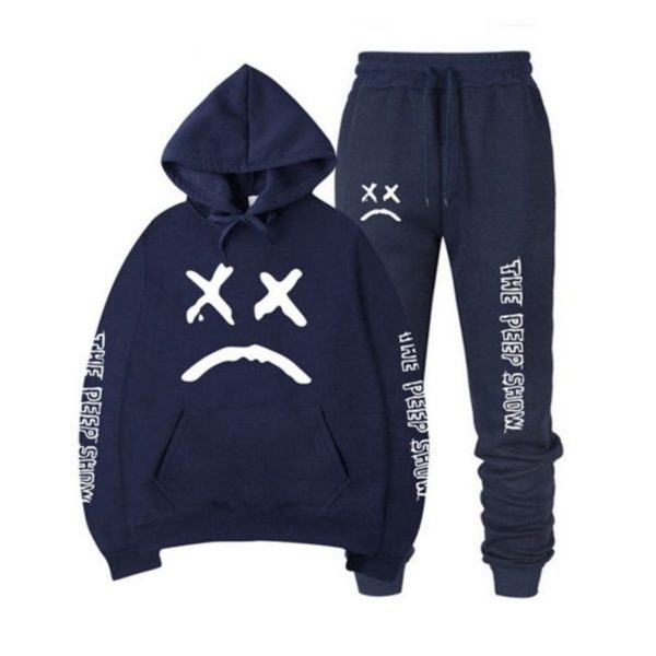 sad face hoodie &amp sweatpants 4892 - Lil Peep Shop