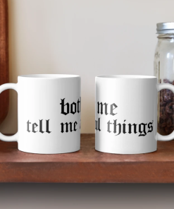 Lil Peep Mug - Awful Things Lyrics x Bother Me Black Font Coffee Mug